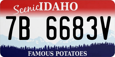 ID license plate 7B6683V