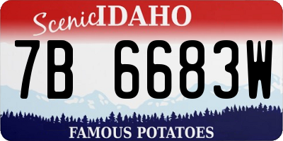 ID license plate 7B6683W