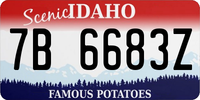 ID license plate 7B6683Z