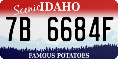ID license plate 7B6684F