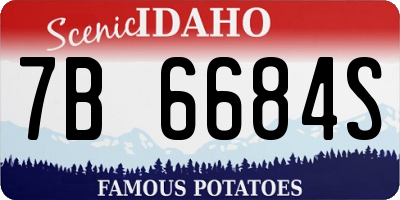 ID license plate 7B6684S