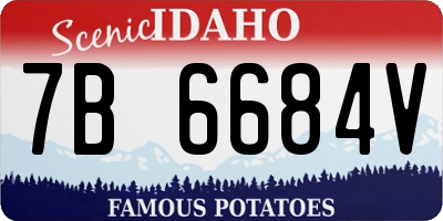 ID license plate 7B6684V