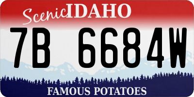 ID license plate 7B6684W