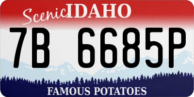 ID license plate 7B6685P