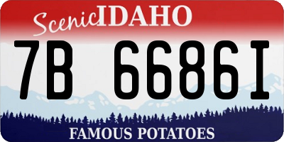 ID license plate 7B6686I