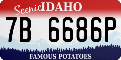 ID license plate 7B6686P