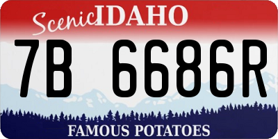 ID license plate 7B6686R