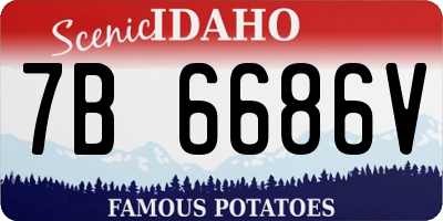 ID license plate 7B6686V