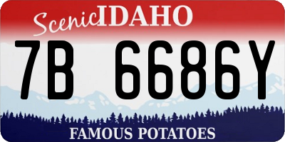 ID license plate 7B6686Y