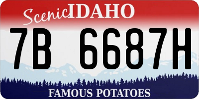 ID license plate 7B6687H