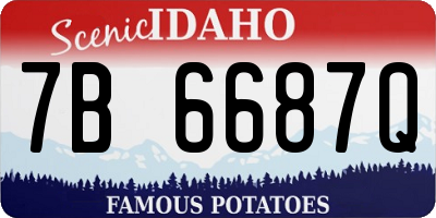 ID license plate 7B6687Q