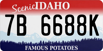 ID license plate 7B6688K