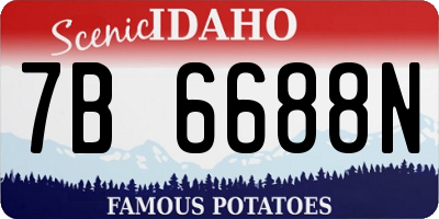 ID license plate 7B6688N