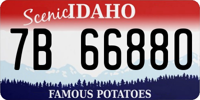 ID license plate 7B6688O