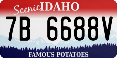 ID license plate 7B6688V