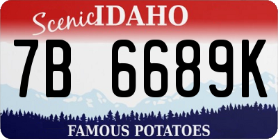 ID license plate 7B6689K