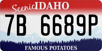 ID license plate 7B6689P