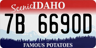 ID license plate 7B6690D