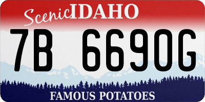 ID license plate 7B6690G