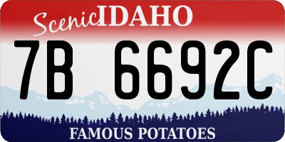 ID license plate 7B6692C