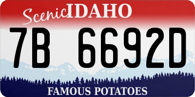 ID license plate 7B6692D
