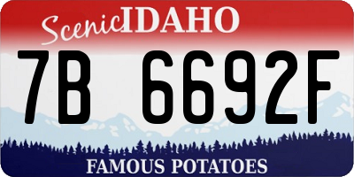 ID license plate 7B6692F