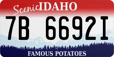 ID license plate 7B6692I
