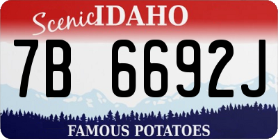ID license plate 7B6692J