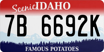 ID license plate 7B6692K