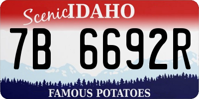 ID license plate 7B6692R
