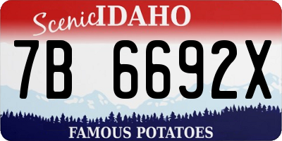 ID license plate 7B6692X