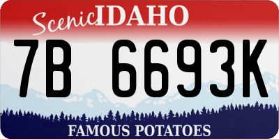 ID license plate 7B6693K