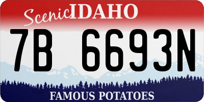 ID license plate 7B6693N