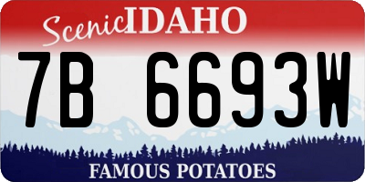 ID license plate 7B6693W