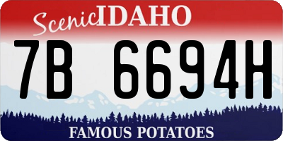 ID license plate 7B6694H