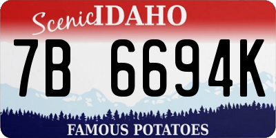 ID license plate 7B6694K