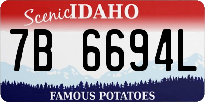 ID license plate 7B6694L