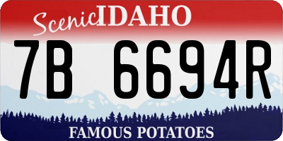 ID license plate 7B6694R
