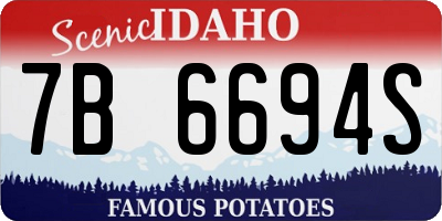 ID license plate 7B6694S