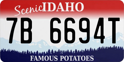 ID license plate 7B6694T