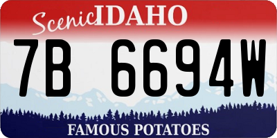 ID license plate 7B6694W
