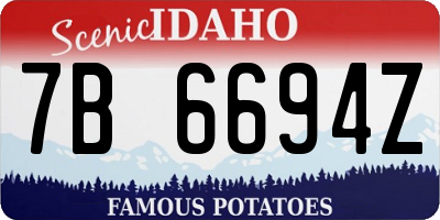 ID license plate 7B6694Z