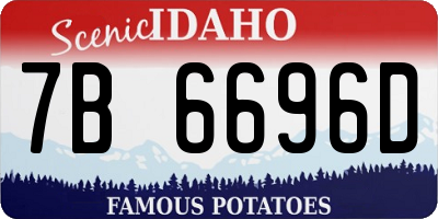 ID license plate 7B6696D