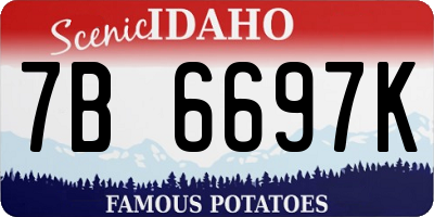 ID license plate 7B6697K