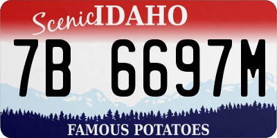 ID license plate 7B6697M