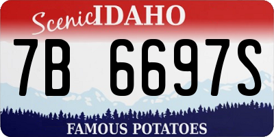 ID license plate 7B6697S