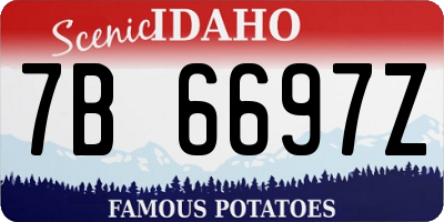 ID license plate 7B6697Z