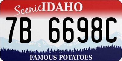 ID license plate 7B6698C