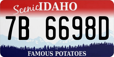 ID license plate 7B6698D