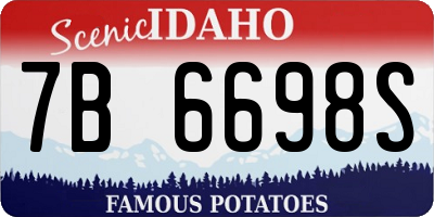 ID license plate 7B6698S